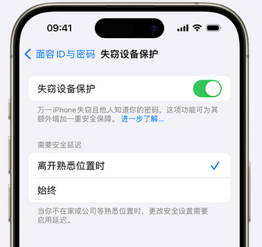 上街苹果手机维修分享iOS17'失窃设备保护'功能是什么？ 