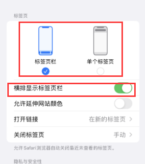 上街iPhone授权维修分享Safari浏览器如何切换标签栏位置 