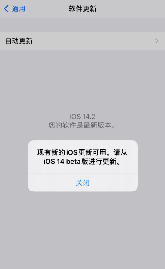 上街苹果手机维修分享iOS 14.2 反复出现更新提示，需等待苹果修复 
